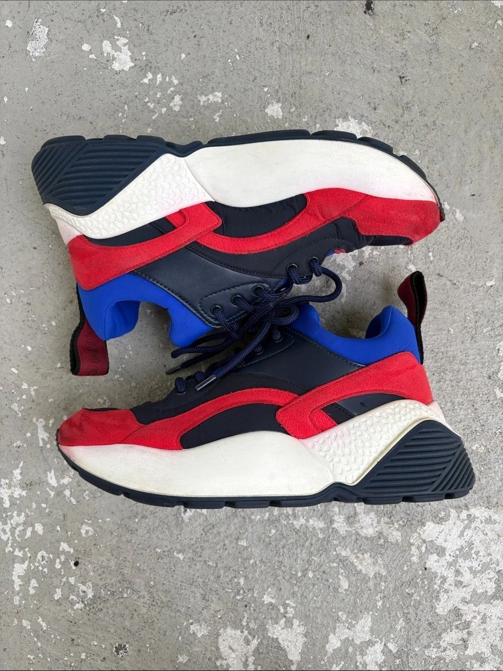 Stella McCartney eclypse red and blue sneakers